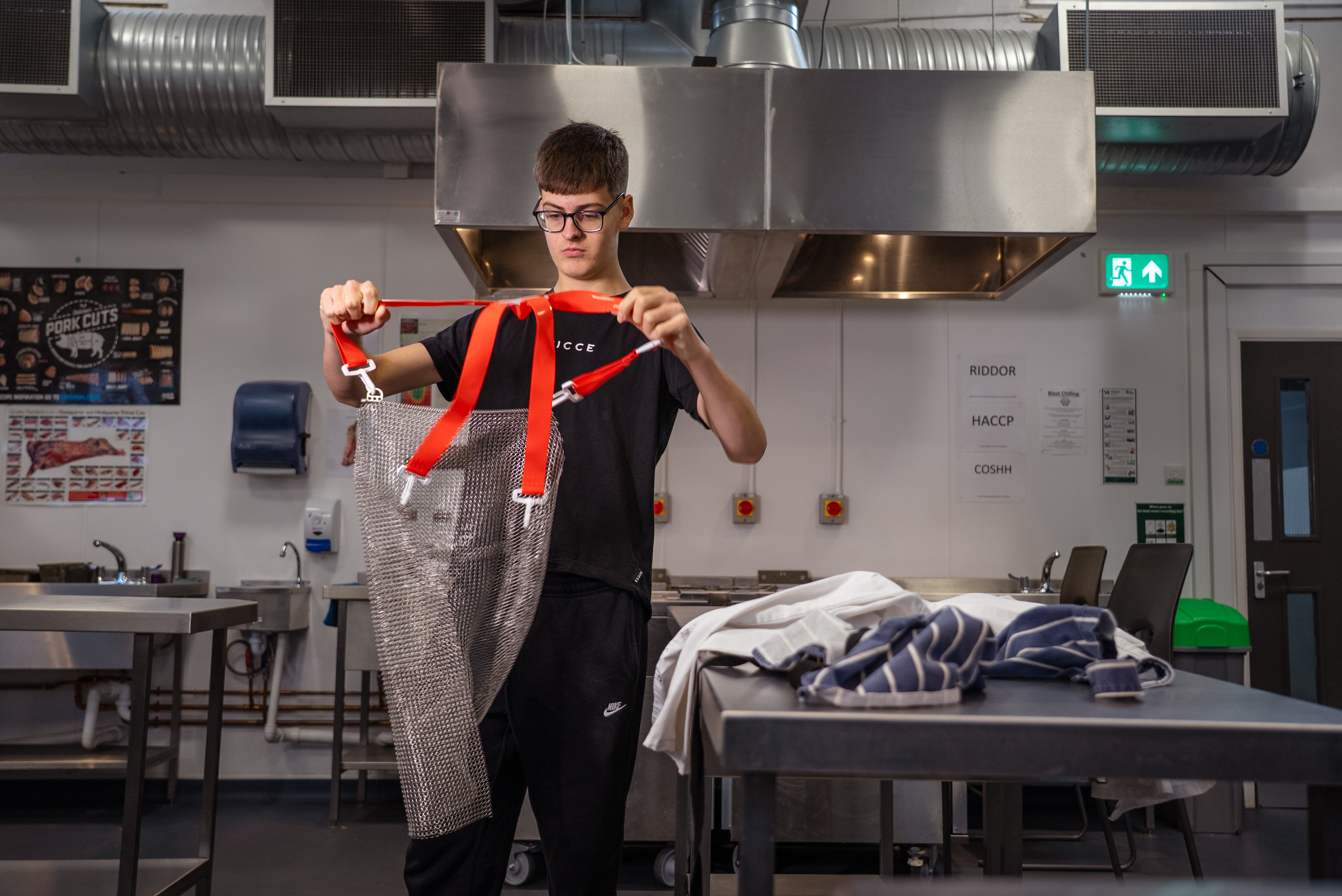 Apprentice preparing PPE