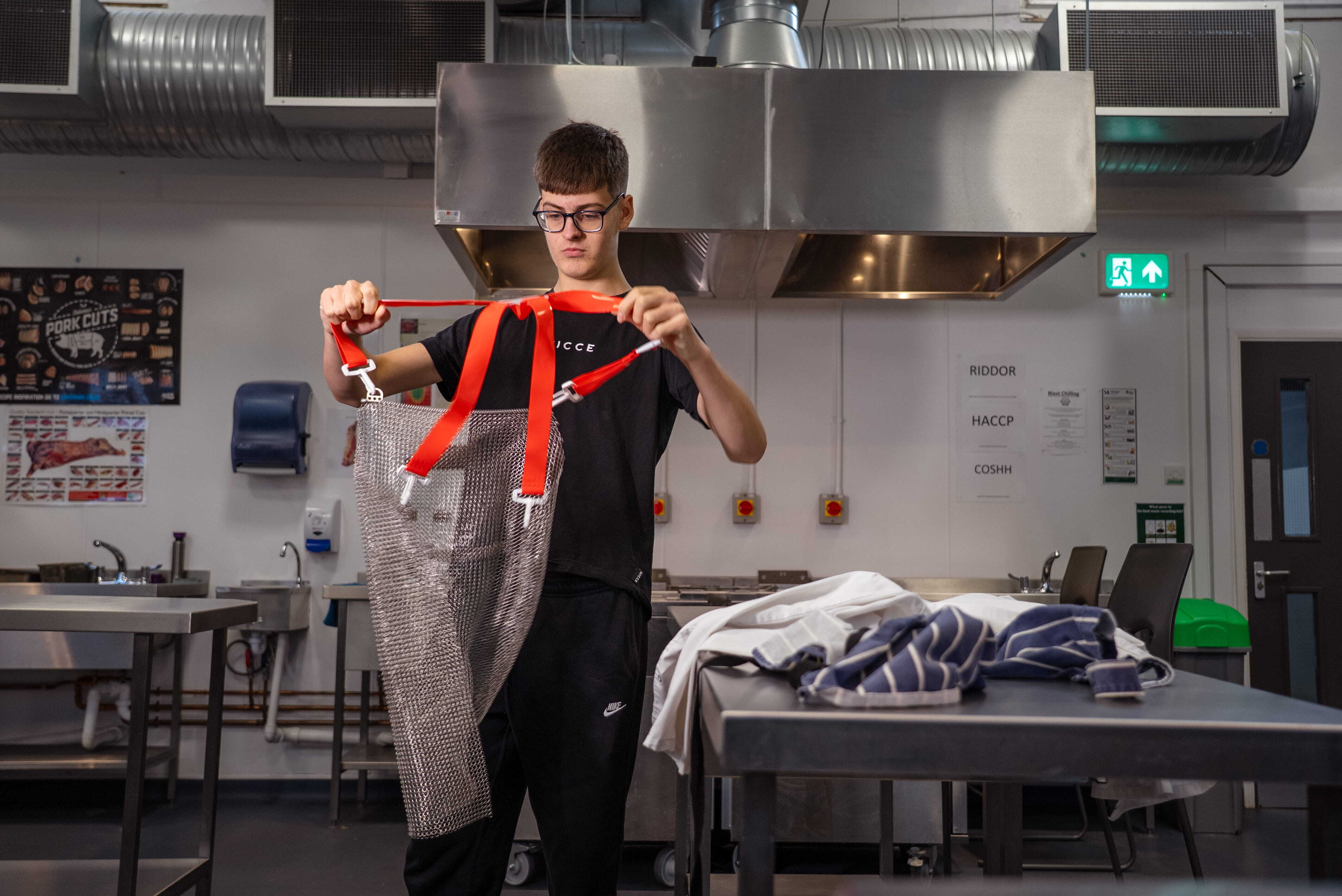 Apprentice preparing PPE