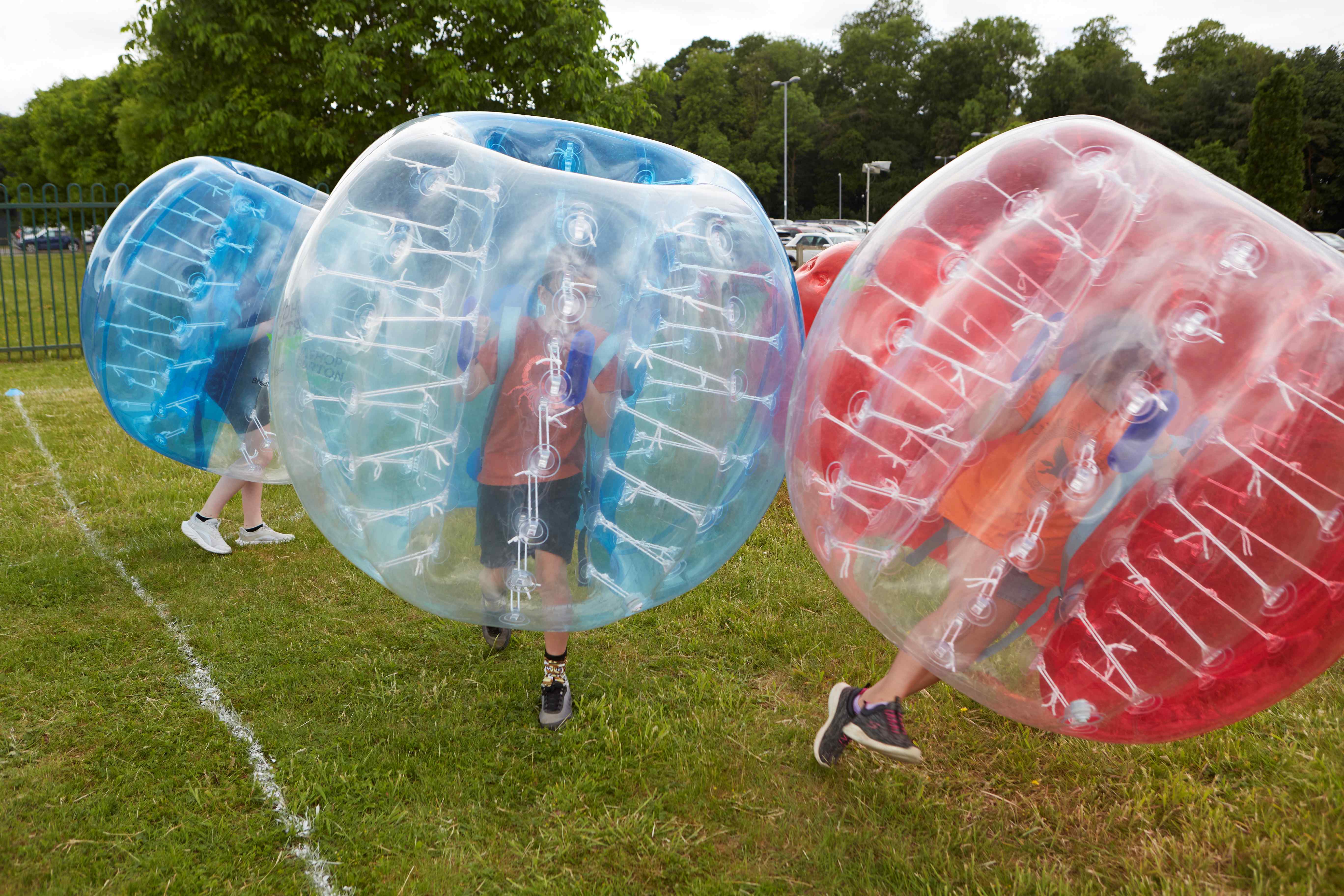 Childrens activities at Spring Live included Zorb