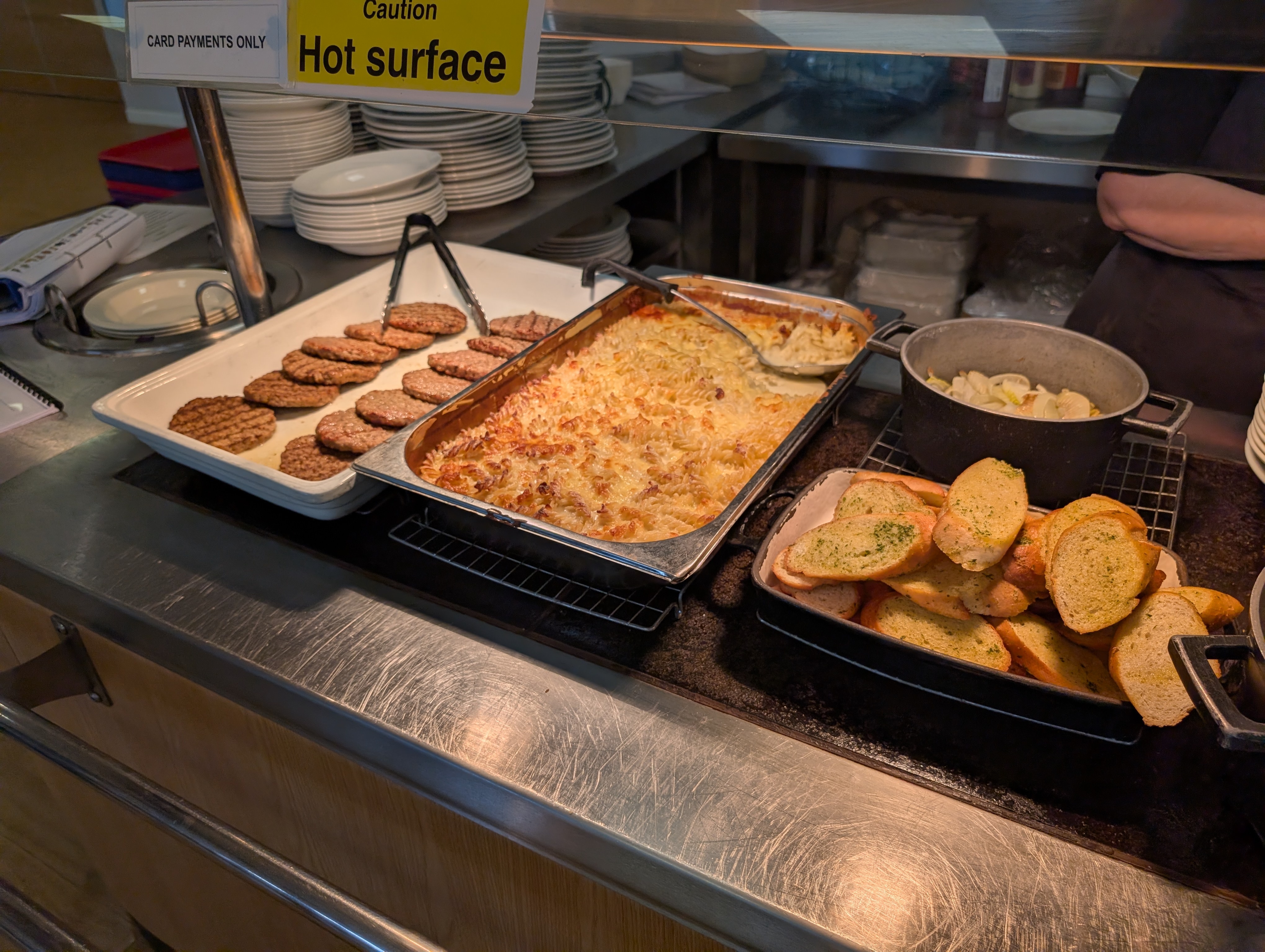 Hot food at Meadows cafe at Bishop Burton College
