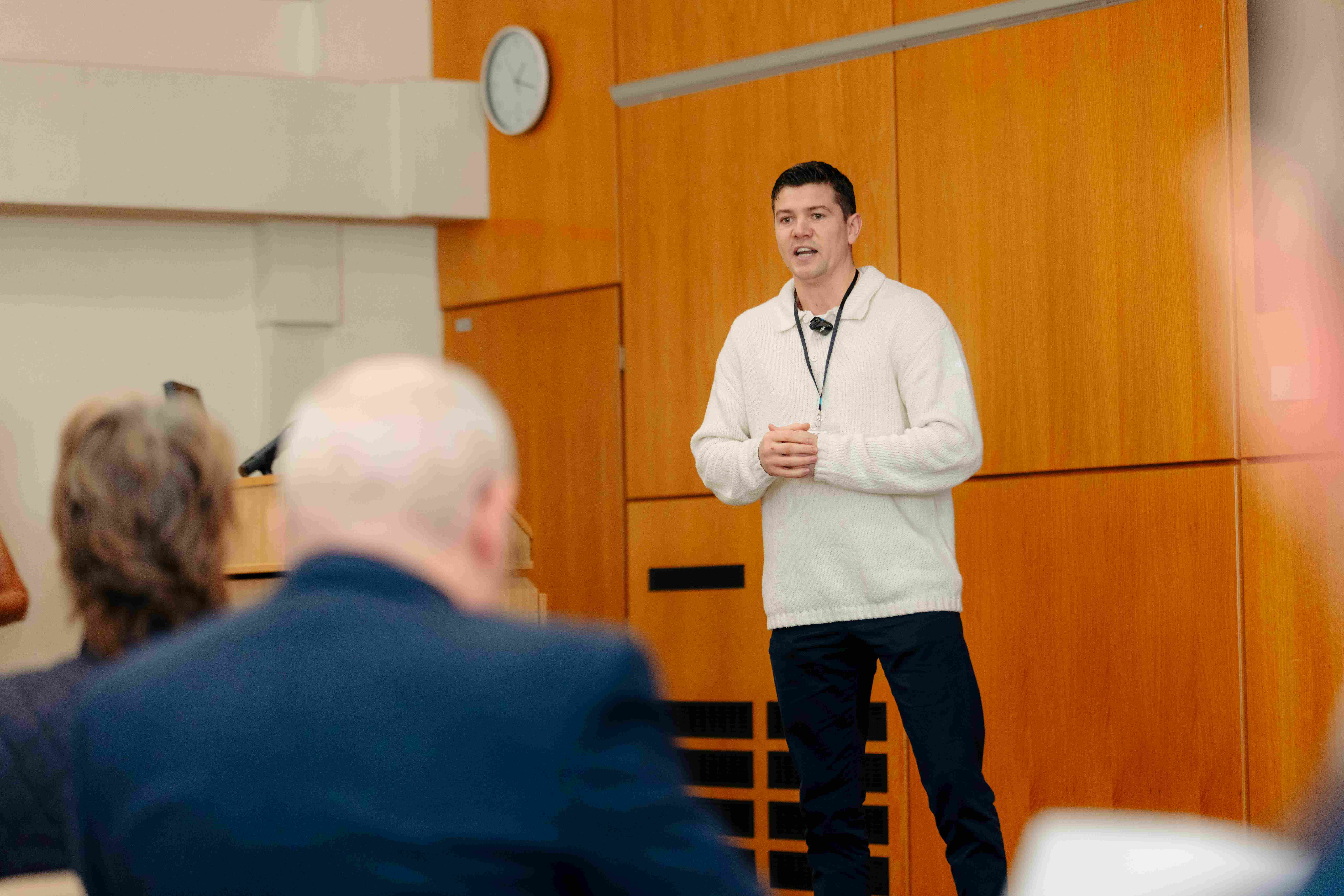 Hull and East Yorkshire Mayor Luke Campbell opening the student showcase