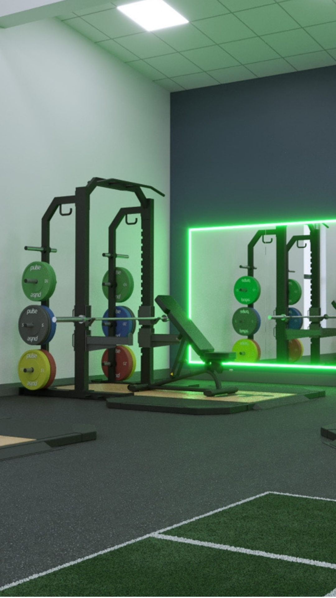 New gym at Bishop Burton College concept art with weights