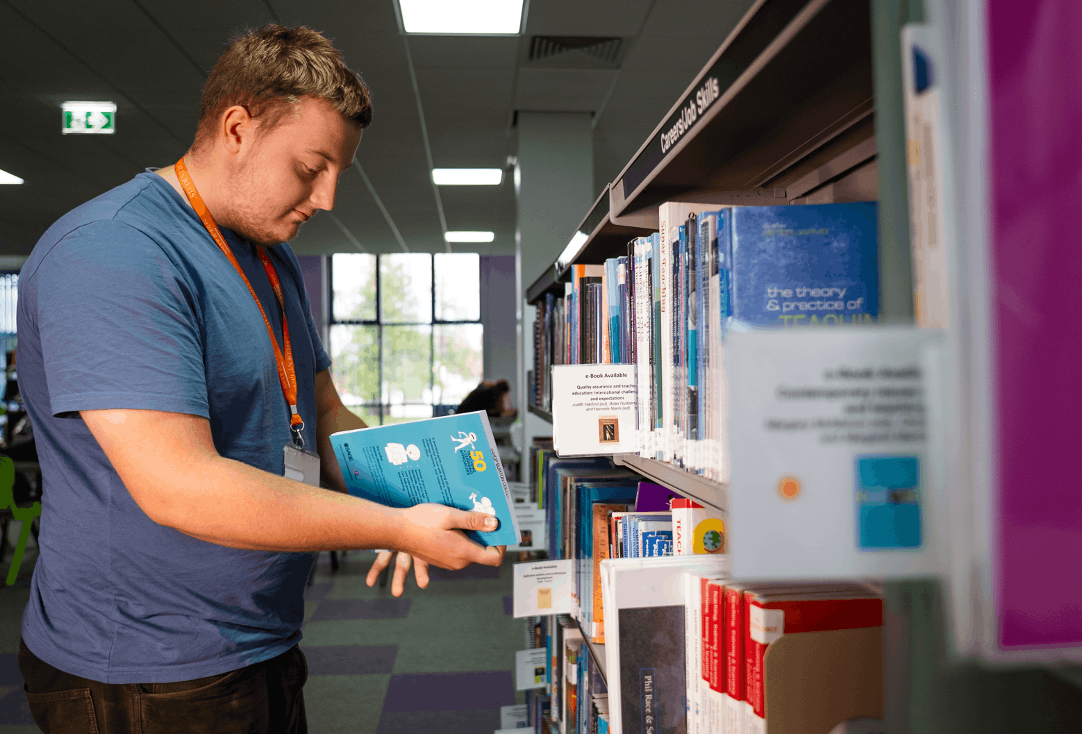 Student in LRC at Bishop Burton College