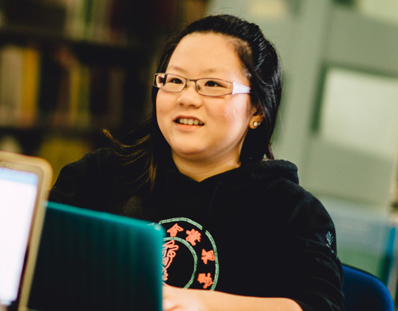 Student studying at laptop in Learning Resource Centre Thumb