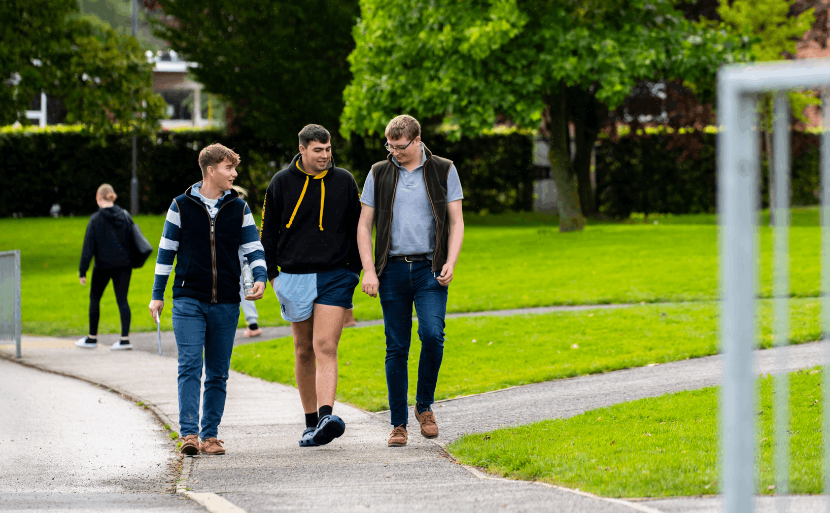 Students walking around Bishop Burton College
