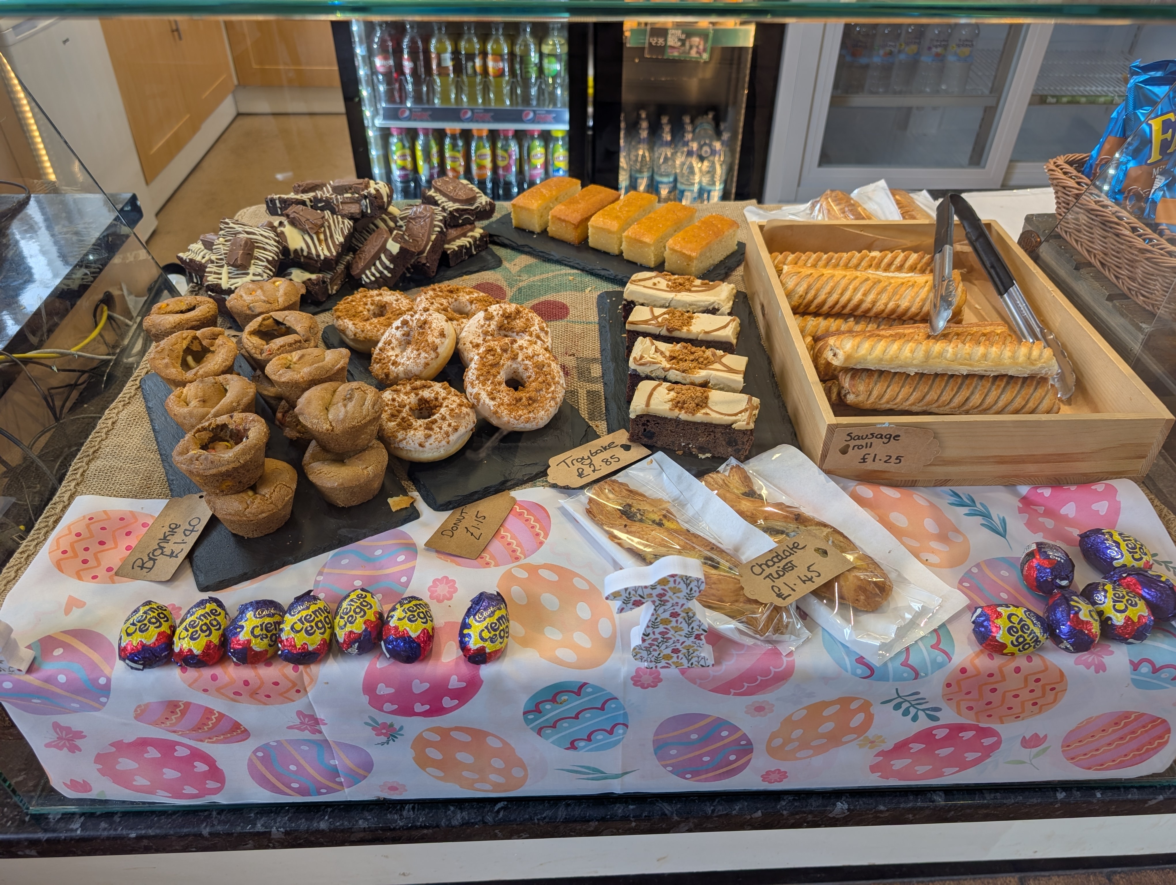 Sweet and savoury food at Ostlers cafe at Bishop Burton College