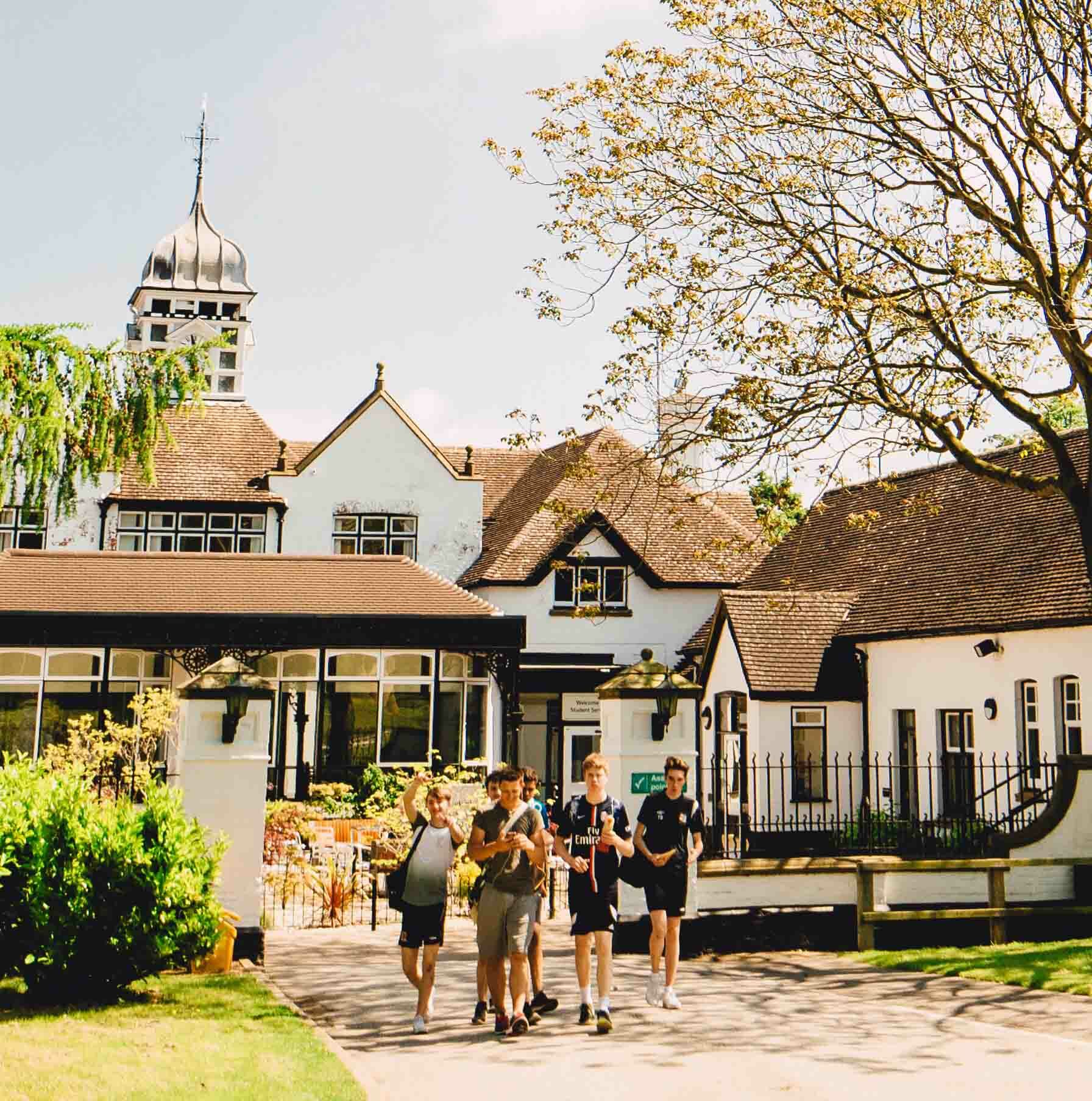 The college open events callout Students walking from Student Services thumb