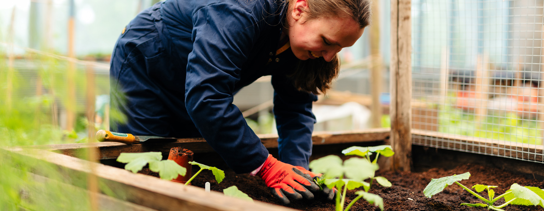 Training and short courses banner Student undertaking Horticulture training course
